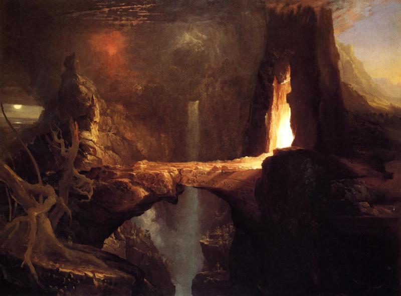 Thomas Cole Expulsion - Moon and Firelight